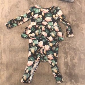 Molo peplum lily print romper, size 12-18m